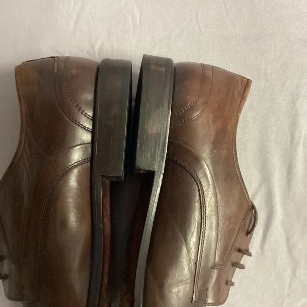 Florsheim Brown Leather Dress Shoes Square Toe‎ Oxfords Lace Up 9.5 D